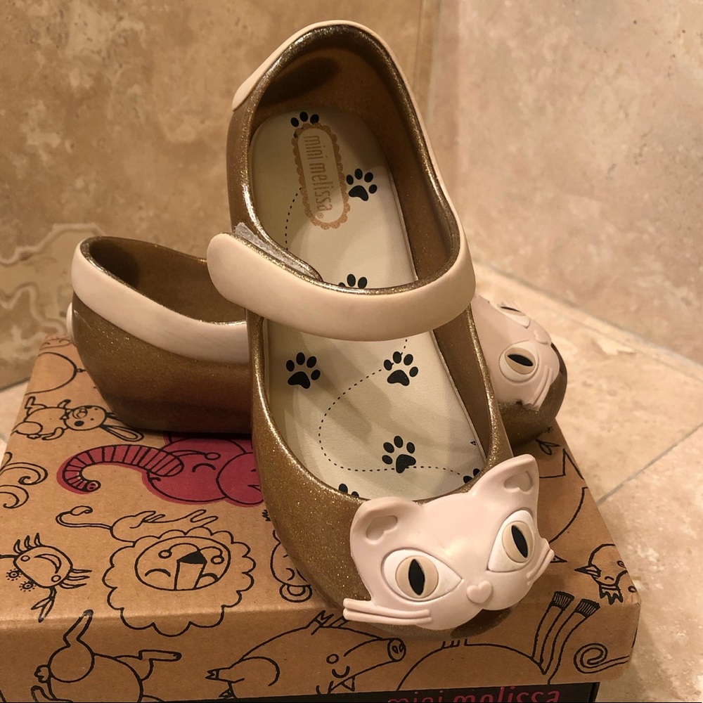 Mini Melissa Ultragirl Golden Glitter Cat